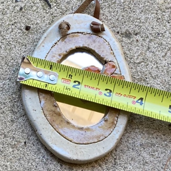 Handmade Vintage Ceramic in Oval Shape with Mirror on Inner Part (See Pics)-Mini - Picture 3 of 10